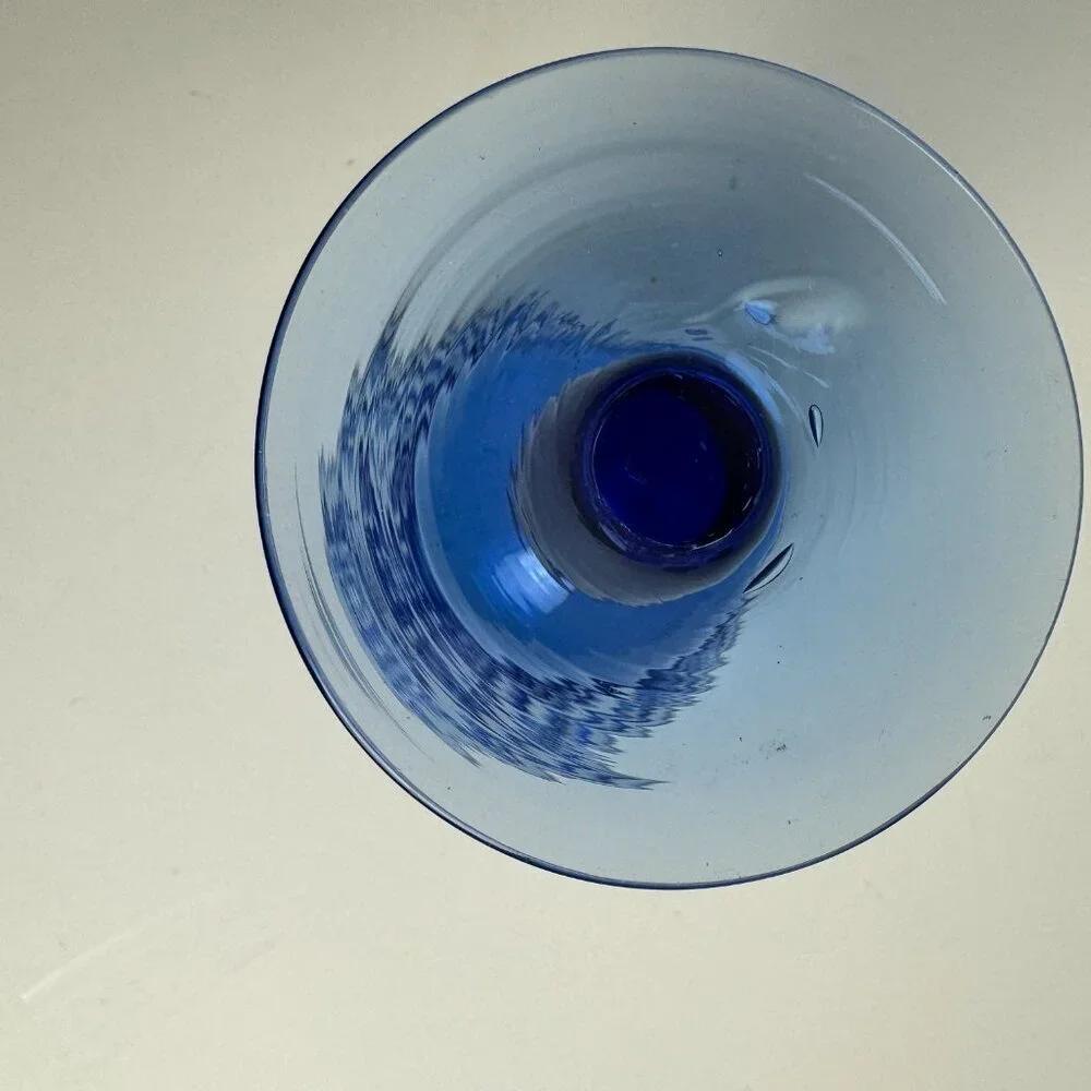 Vintage Blue Wine Glass Goblet